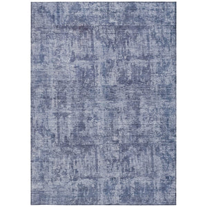 HomeRoots 5' Blue and Ivory Abstract Area Rug - Stylish, Washable Design for Indoor and Outdoor Spaces 5' X 8' 615441