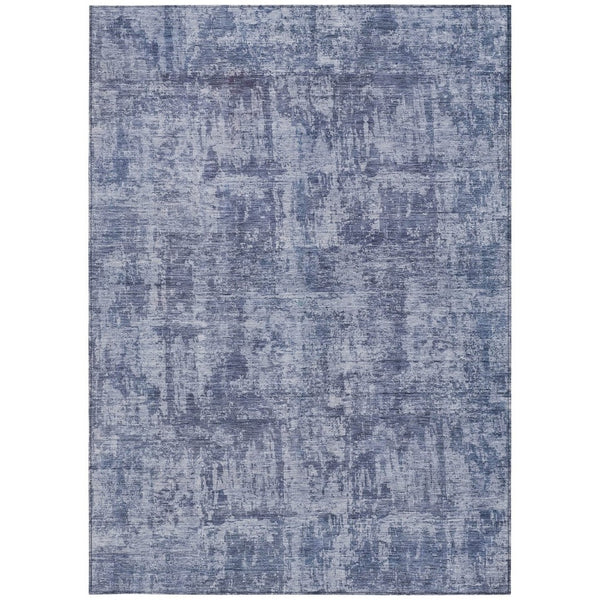 HomeRoots 5' Blue and Ivory Abstract Area Rug - Stylish, Washable Design for Indoor and Outdoor Spaces 5' X 8' 615441