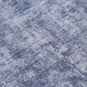 HomeRoots 5' Blue and Ivory Abstract Area Rug - Stylish, Washable Design for Indoor and Outdoor Spaces 8' Round 615442