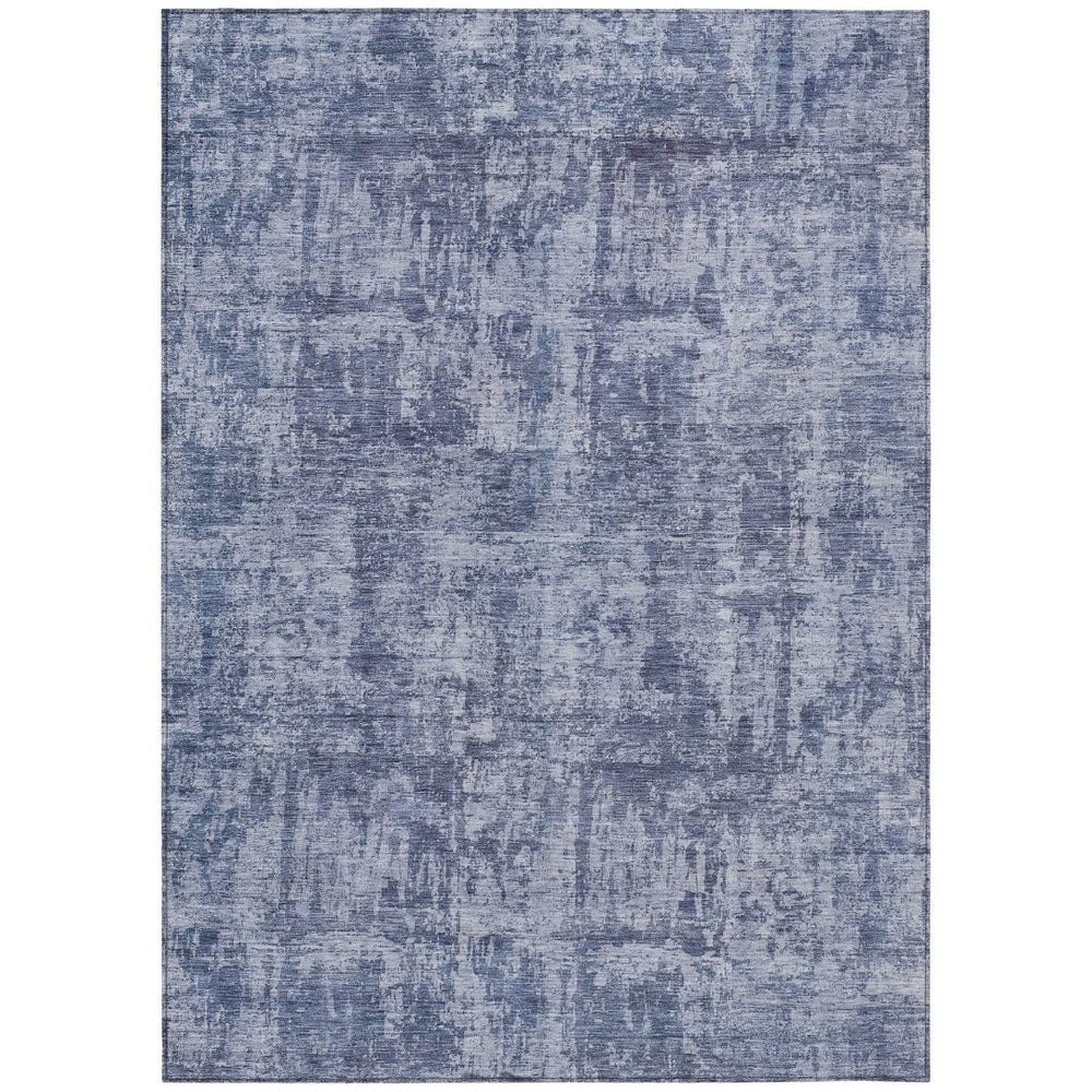HomeRoots 5' Blue and Ivory Abstract Area Rug - Stylish, Washable Design for Indoor and Outdoor Spaces 8' X 10' 615443