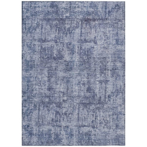 HomeRoots 5' Blue and Ivory Abstract Area Rug - Stylish, Washable Design for Indoor and Outdoor Spaces 9' X 12' 615444