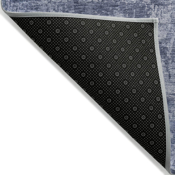 HomeRoots 5' Blue and Ivory Abstract Area Rug - Stylish, Washable Design for Indoor and Outdoor Spaces 10' X 14' 615445