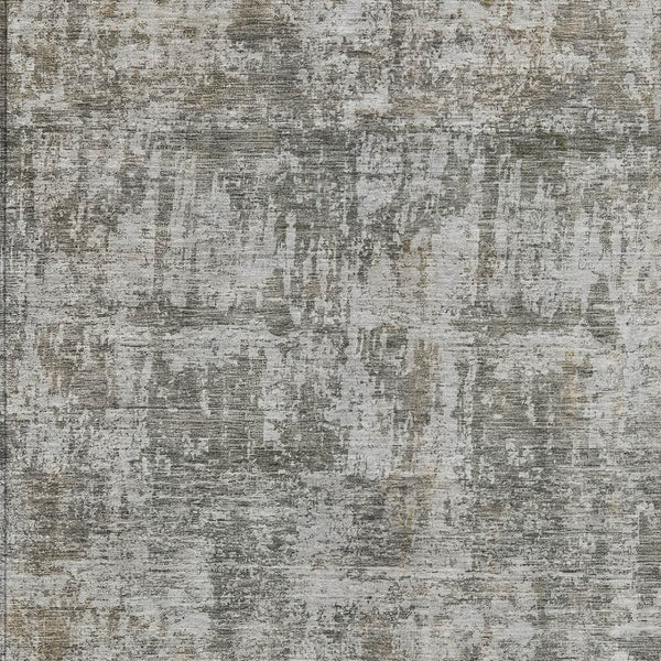 HomeRoots 5' Modern Pewter and Ivory Abstract Washable Area Rug for Indoor and Outdoor High-Traffic Spaces 10' X 14' 615451
