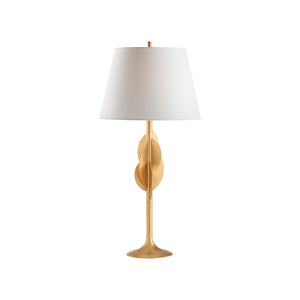 Wildwood Avalon Sculptural Table Lamp With Gold Leaf Discs And Tapered Shade For Warm Ambient Lighting 61547