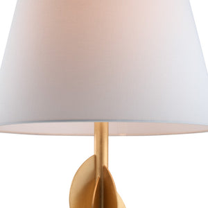Wildwood Avalon Sculptural Table Lamp With Gold Leaf Discs And Tapered Shade For Warm Ambient Lighting 61547