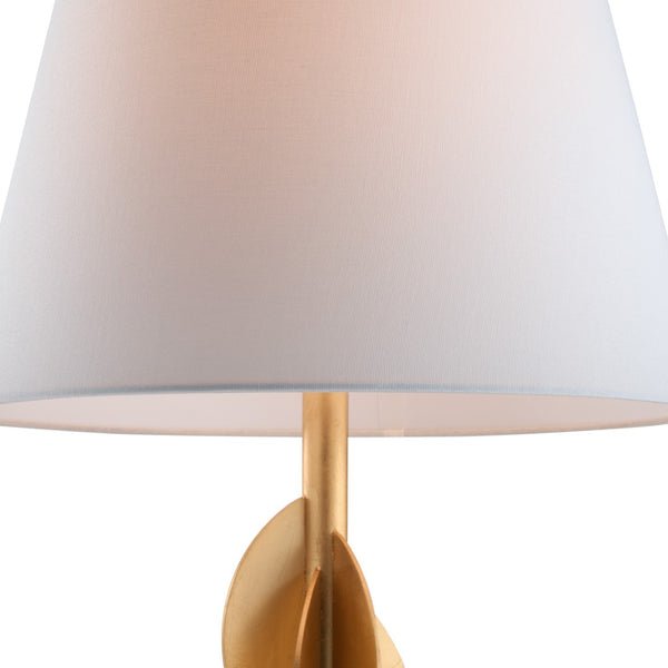 Wildwood Avalon Sculptural Table Lamp With Gold Leaf Discs And Tapered Shade For Warm Ambient Lighting 61547