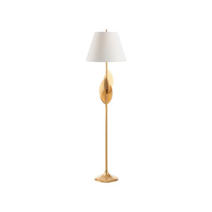 Wildwood Avalon Gold Leaf Floor Lamp With Layered Disc Accents, Tapered Shade & Slim 67.5" Sculptural Silhouette 61548