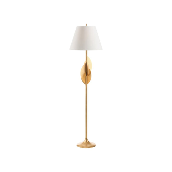 Wildwood Avalon Gold Leaf Floor Lamp With Layered Disc Accents, Tapered Shade & Slim 67.5" Sculptural Silhouette 61548