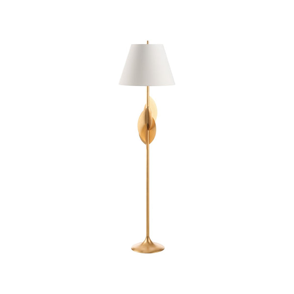 Wildwood Avalon Gold Leaf Floor Lamp With Layered Disc Accents, Tapered Shade & Slim 67.5" Sculptural Silhouette 61548