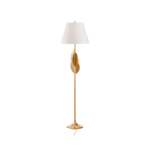 Wildwood Avalon Gold Leaf Floor Lamp With Layered Disc Accents, Tapered Shade & Slim 67.5" Sculptural Silhouette 61548