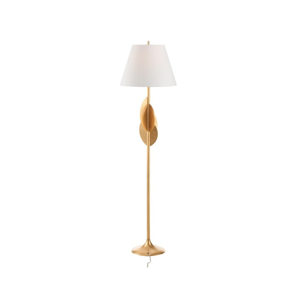 Wildwood Avalon Gold Leaf Floor Lamp With Layered Disc Accents, Tapered Shade & Slim 67.5" Sculptural Silhouette 61548