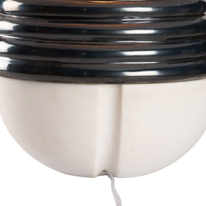 Wildwood Harwood Sculptural Table Lamp In Metallic Blue Glaze With Matte White Contrast — Modern 21.5" Ambiance 61549