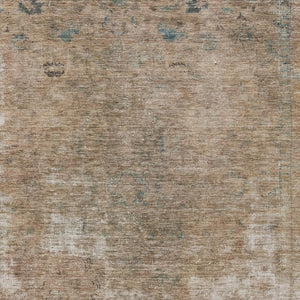 HomeRoots 5' Modern Beige and Taupe Abstract Washable Area Rug for Indoor and Outdoor Versatile Spaces 5' X 8' 615495