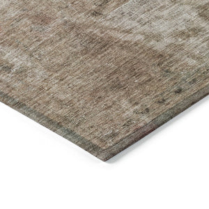 HomeRoots 5' Modern Beige and Taupe Abstract Washable Area Rug for Indoor and Outdoor Versatile Spaces 9' X 12' 615498