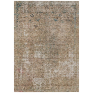 HomeRoots 5' Modern Beige and Taupe Abstract Washable Area Rug for Indoor and Outdoor Versatile Spaces 10' X 14' 615499
