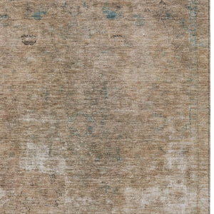 HomeRoots 5' Modern Beige and Taupe Abstract Washable Area Rug for Indoor and Outdoor Versatile Spaces 10' X 14' 615499