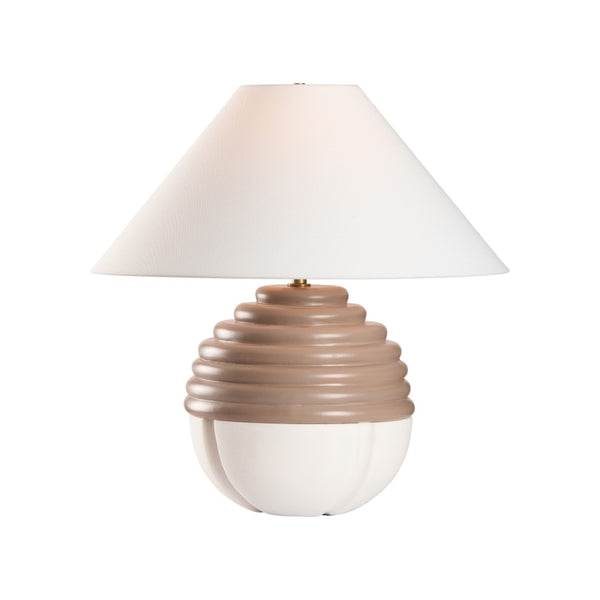 Wildwood Harwood Sculptural Table Lamp In Taupe Matte Glaze — 21.5" Ceramic Accent Lamp For Modern Rooms 61550