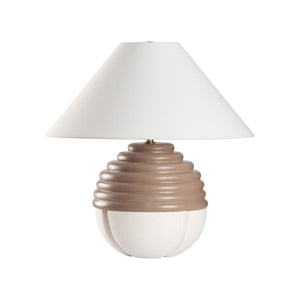 Wildwood Harwood Sculptural Table Lamp In Taupe Matte Glaze — 21.5" Ceramic Accent Lamp For Modern Rooms 61550