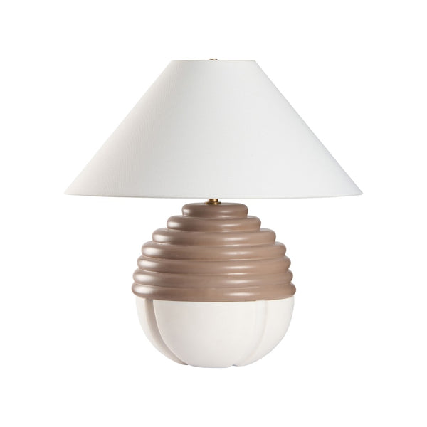 Wildwood Harwood Sculptural Table Lamp In Taupe Matte Glaze — 21.5" Ceramic Accent Lamp For Modern Rooms 61550