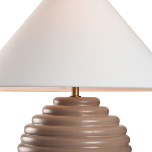 Wildwood Harwood Sculptural Table Lamp In Taupe Matte Glaze — 21.5" Ceramic Accent Lamp For Modern Rooms 61550