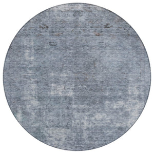 HomeRoots 5' Blue and Gray Abstract Area Rug - Washable, Stain-Resistant, Perfect for Indoor and Outdoor Spaces 8' Round 615502
