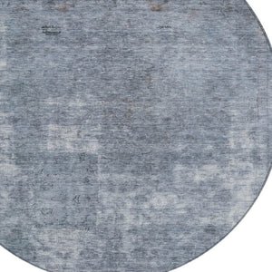 HomeRoots 5' Blue and Gray Abstract Area Rug - Washable, Stain-Resistant, Perfect for Indoor and Outdoor Spaces 8' Round 615502