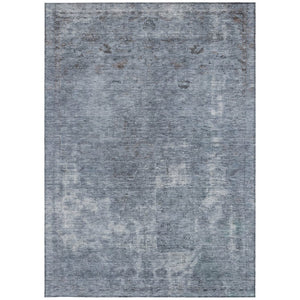 HomeRoots 5' Blue and Gray Abstract Area Rug - Washable, Stain-Resistant, Perfect for Indoor and Outdoor Spaces 9' X 12' 615504