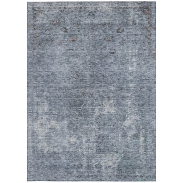 HomeRoots 5' Blue and Gray Abstract Area Rug - Washable, Stain-Resistant, Perfect for Indoor and Outdoor Spaces 9' X 12' 615504