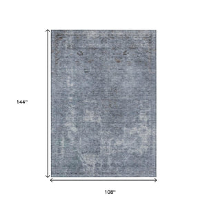 HomeRoots 5' Blue and Gray Abstract Area Rug - Washable, Stain-Resistant, Perfect for Indoor and Outdoor Spaces 9' X 12' 615504