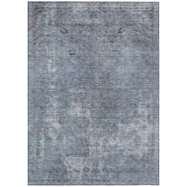 HomeRoots 5' Blue and Gray Abstract Area Rug - Washable, Stain-Resistant, Perfect for Indoor and Outdoor Spaces 9' X 12' 615504