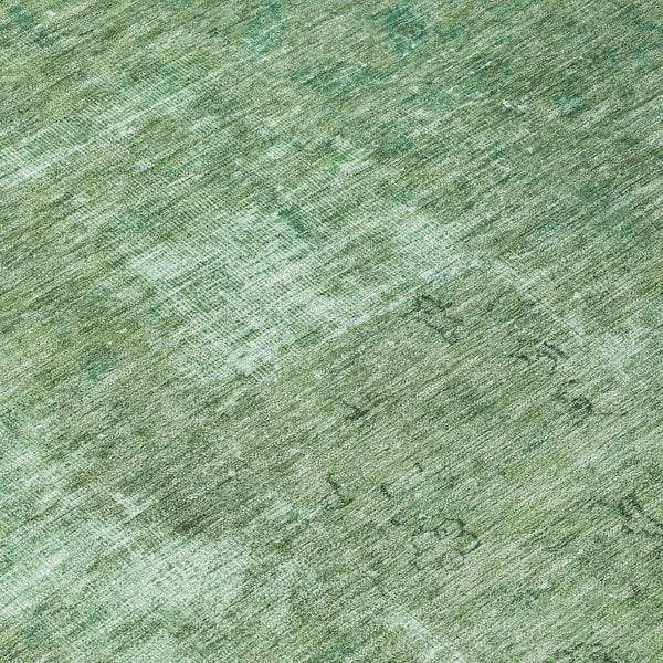 HomeRoots 5' Abstract Sage & Mint Green Area Rug - Stylish, Washable, Indoor/Outdoor, Durable & Easy-Care Design 8' Round 615508