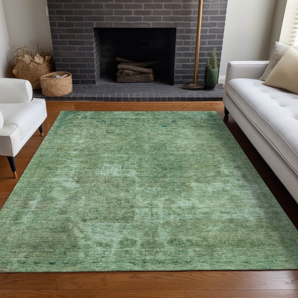 HomeRoots 5' Abstract Sage & Mint Green Area Rug - Stylish, Washable, Indoor/Outdoor, Durable & Easy-Care Design 8' X 10' 615509