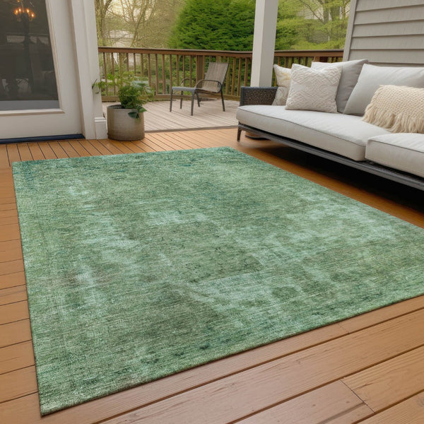 HomeRoots 5' Abstract Sage & Mint Green Area Rug - Stylish, Washable, Indoor/Outdoor, Durable & Easy-Care Design 8' X 10' 615509