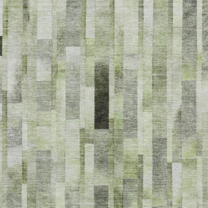 HomeRoots 5' Durable Green and Gray Striped Indoor Outdoor Area Rug - Machine Washable, Stylish & Versatile 5' X 8' 615519