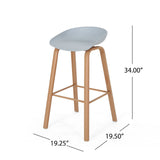 Christopher Knight Home® - Noble House - Commodore 30" Modern Barstool with Iron Legs - Set of 2