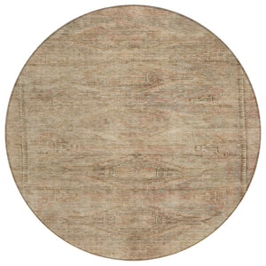 HomeRoots 5' Beige and Taupe Aztec Washable Area Rug – Versatile Indoor/Outdoor Design for Any Space 8' Round 615538