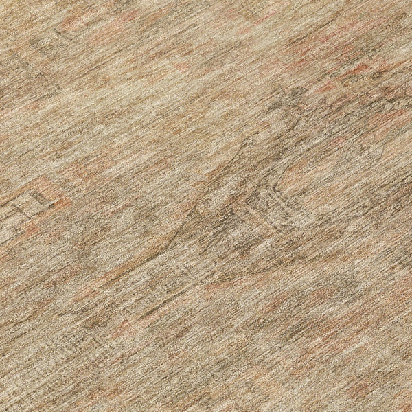 HomeRoots 5' Beige and Taupe Aztec Washable Area Rug – Versatile Indoor/Outdoor Design for Any Space 8' Round 615538
