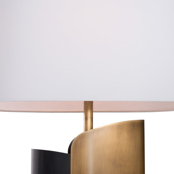 Wildwood Brentwood Sculptural Table Lamp In Antique Brass & Bronze With Black Marble Base For Modern DéCor 61554
