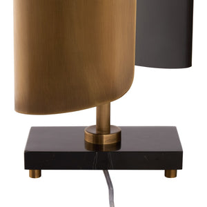 Wildwood Brentwood Sculptural Table Lamp In Antique Brass & Bronze With Black Marble Base For Modern DéCor 61554