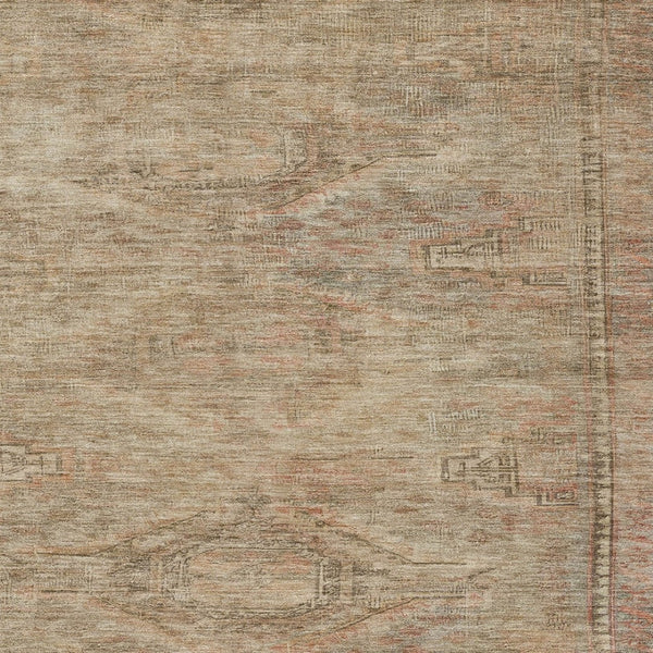 HomeRoots 5' Beige and Taupe Aztec Washable Area Rug – Versatile Indoor/Outdoor Design for Any Space 9' X 12' 615540