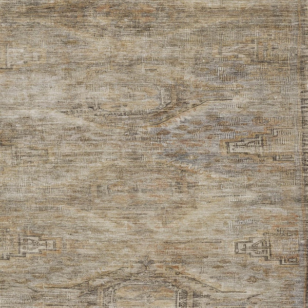 HomeRoots 5' Brown and Taupe Aztec Indoor Outdoor Area Rug - Stylish, Durable, Washable Accent for Any Space 5' X 8' 615543