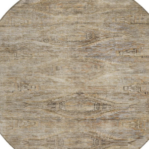 HomeRoots 5' Brown and Taupe Aztec Indoor Outdoor Area Rug - Stylish, Durable, Washable Accent for Any Space 8' Round 615544