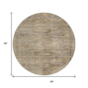 HomeRoots 5' Brown and Taupe Aztec Indoor Outdoor Area Rug - Stylish, Durable, Washable Accent for Any Space 8' Round 615544