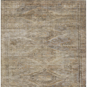HomeRoots 5' Brown and Taupe Aztec Indoor Outdoor Area Rug - Stylish, Durable, Washable Accent for Any Space 9' X 12' 615546