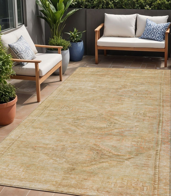 HomeRoots 5' Durable Aztec-Inspired Washable Indoor/Outdoor Area Rug for Versatile Home Styling & Easy Care 5' X 8' 615549