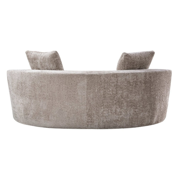 English Elm 79.5" Boucle Floor Sofa Seats Three with Cloud Soft Foam Core and Two Accent Pillows Camel W5515P443758