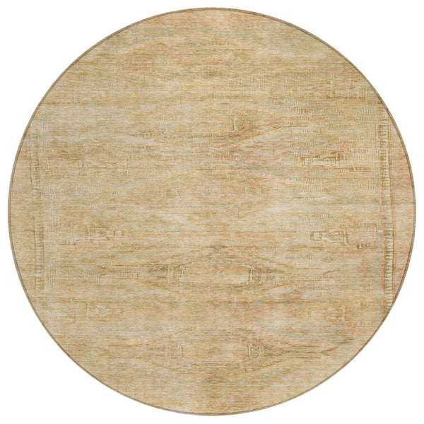 HomeRoots 5' Durable Aztec-Inspired Washable Indoor/Outdoor Area Rug for Versatile Home Styling & Easy Care 8' Round 615550