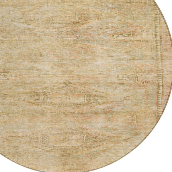 HomeRoots 5' Durable Aztec-Inspired Washable Indoor/Outdoor Area Rug for Versatile Home Styling & Easy Care 8' Round 615550