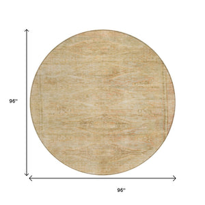 HomeRoots 5' Durable Aztec-Inspired Washable Indoor/Outdoor Area Rug for Versatile Home Styling & Easy Care 8' Round 615550