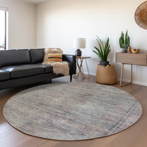 HomeRoots 5' Stylish Pewter and Gray Aztec Area Rug - Durable, Washable, Perfect for Indoor and Outdoor Use 8' Round 615556